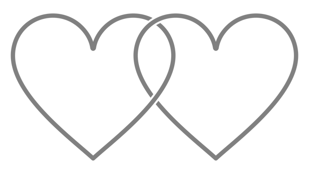 Pair of the Heart Shape Icon Symbol. Romance Couple in Love Icon Symbol for Logo, Art Illustration, Apps, Website or Graphic Design Element. Format PNG