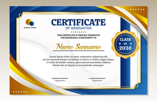 Professional Education Certificate vector