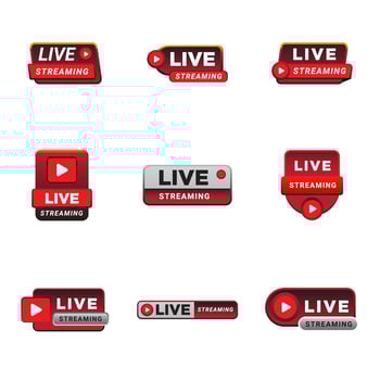 Set of Live Streaming Badges vector