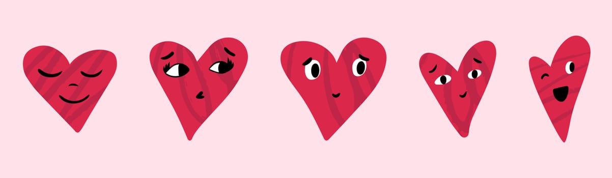 Viva magenta heart emoticons vector