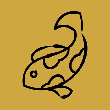 Icon koi fish. Chinese New Year celebration elements. Icons in hand drawn style. Good for prints, posters, logo, party decoration, greeting card, etc. vector