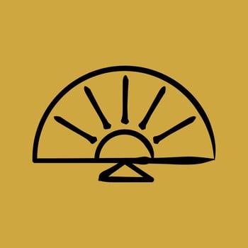 Icon Chinese fan. Chinese New Year celebration elements. Icons in hand drawn style. Good for prints, posters, logo, party decoration, greeting card, etc. vector