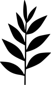 black and white of leaf plant vector