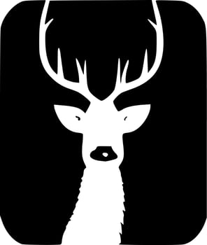 black and white of deer shape vector