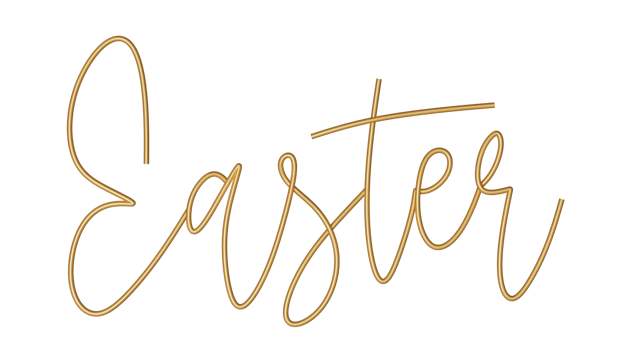 easter lettering gold png