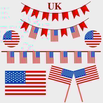 American flag. uk flag country flag. united kingdom flag vector