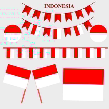 Indonesian flag design, symbol of Indonesia vector
