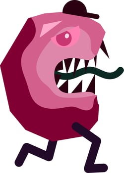 monster character. character. monsters icon. eye monsters. letter monsters. alphabet. vector