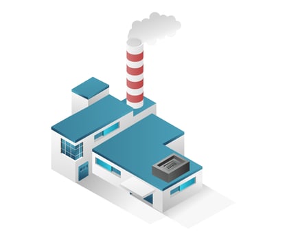 3d isometric flat concept illustration view of oil and gas minimalist industrial factory vector