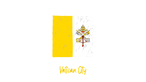 Vatican City National Flag Pencil Color Sketch with Transparent Background png