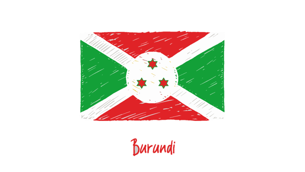 Burundi National Flag Pencil Color Sketch with Transparent Background png
