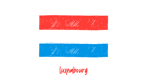 Luxembourg National Flag Pencil Color Sketch with Transparent Background png