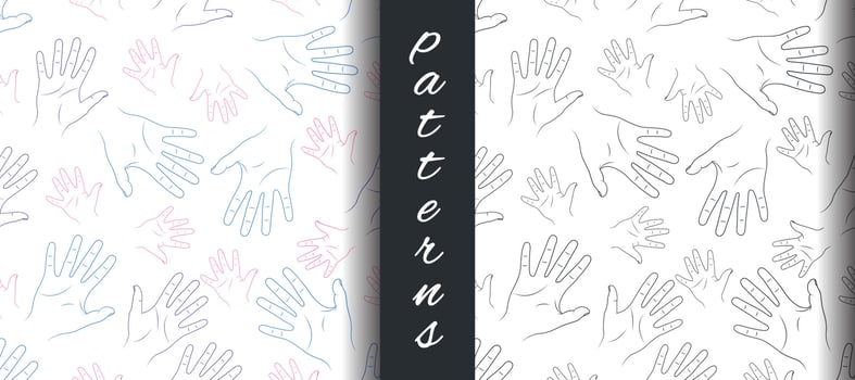 Hand Simple Seamless Pattern Design in Vector Art