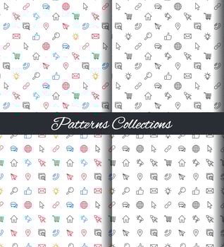 Social Media Icon Simple Seamless Pattern Design in Vector Art