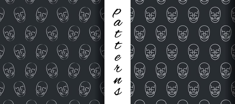 Skeleton Simple Seamless Pattern Design in Vector Art
