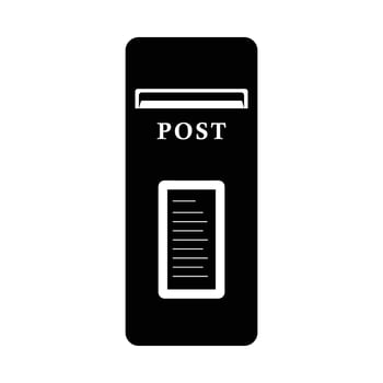 Mailbox Silhouette. Black and White Icon Design Element on Isolated White Background vector