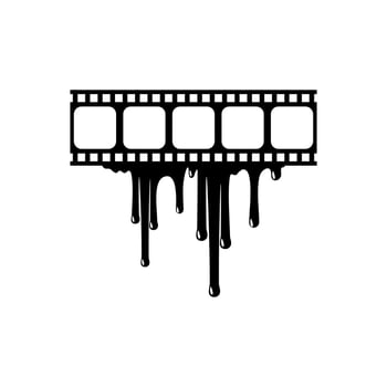 Silhouette of the Bloody Stripe Film Sign for Movie Icon Symbol with Genre Horror, Thriller, Gore, Sadistic, Splatter, Slasher, Mystery, Scary. Vector Illustration