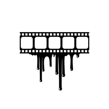 Silhouette of the Bloody Stripe Film Sign for Movie Icon Symbol with Genre Horror, Thriller, Gore, Sadistic, Splatter, Slasher, Mystery, Scary. Vector Illustration