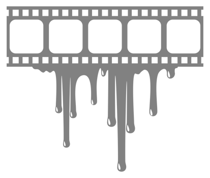 Silhouette of the Bloody Stripe Film Sign for Movie Icon Symbol with Genre Horror, Thriller, Gore, Sadistic, Splatter, Slasher, Mystery, Scary. Format PNG