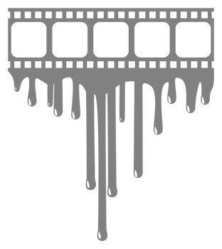 Silhouette of the Bloody Stripe Film Sign for Movie Icon Symbol with Genre Horror, Thriller, Gore, Sadistic, Splatter, Slasher, Mystery, Scary. Format PNG