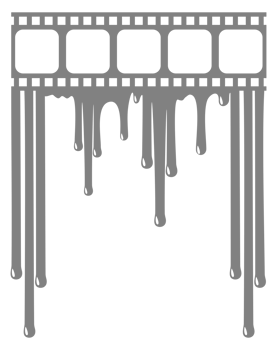Silhouette of the Bloody Stripe Film Sign for Movie Icon Symbol with Genre Horror, Thriller, Gore, Sadistic, Splatter, Slasher, Mystery, Scary. Format PNG