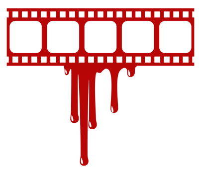 Silhouette of the Bloody Stripe Film Sign for Movie Icon Symbol with Genre Horror, Thriller, Gore, Sadistic, Splatter, Slasher, Mystery, Scary. Format PNG