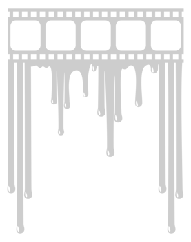 Silhouette of the Bloody Stripe Film Sign for Movie Icon Symbol with Genre Horror, Thriller, Gore, Sadistic, Splatter, Slasher, Mystery, Scary. Format PNG