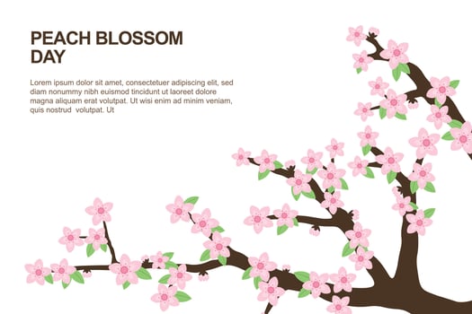 Peach Blossom Day background. vector