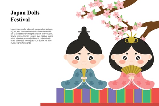 Japan Dolls Festival background. vector
