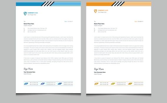 Simple abstract clean elegant minimal modern company corporate identity office business letterhead design template. vector