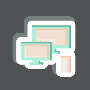 Sticker Responsive. related to Education symbol. simple design editable. simple illustration vector