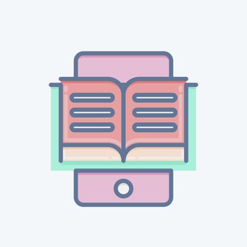 Icon E-Reading. related to Education symbol. doodle style. simple design editable. simple illustration vector