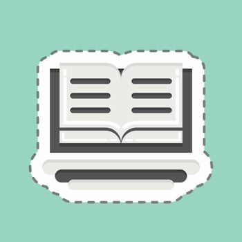 Sticker line cut Education For All. related to Education symbol. simple design editable. simple illustration vector