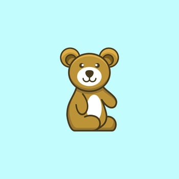 cute bear concept logo design vector