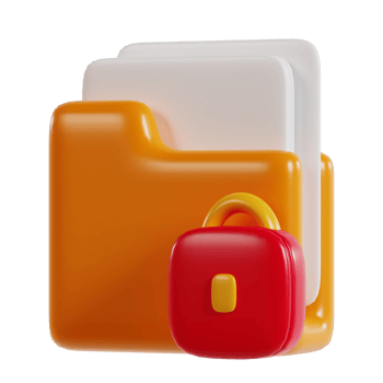 3d illustration of lock folder icons png