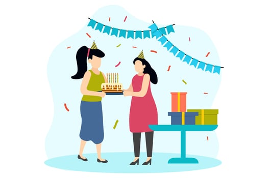 Birthday Party Flat Design Illustration vector