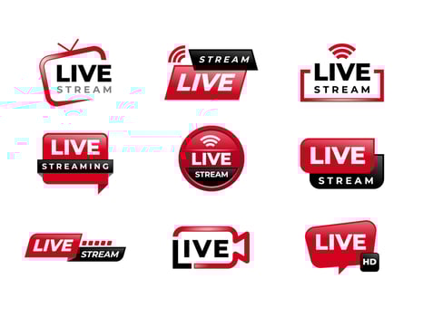 Set of General Live Badge vector