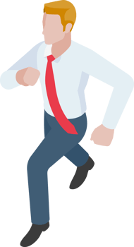 Business man run isometric png