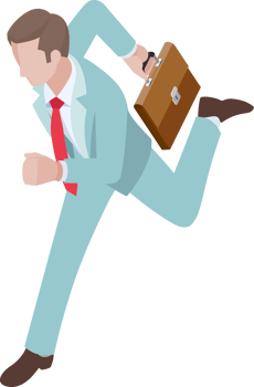 Business man run isometric png