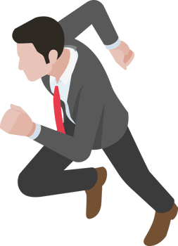 Business man run isometric png