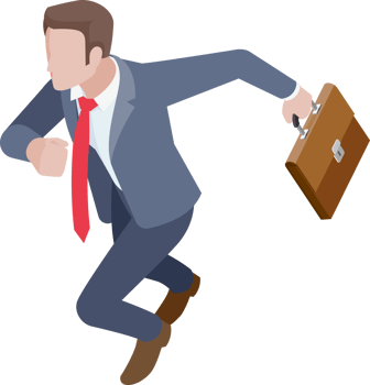 Business man run isometric png