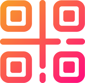 QR code icon in gradient colors. Scan QR code signs illustration. png