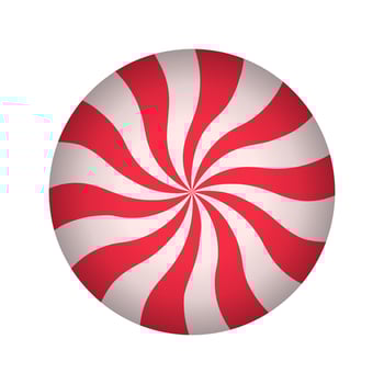 Red sweet candy swirl on a white background vector. Delicious ice cream spiral vortex design. vector