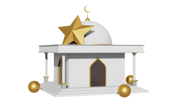 3D Rendering Mosque Ramadan Kareem png
