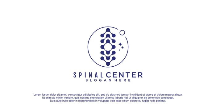 Spinal care logo with creative unique design concept icon vector illustration