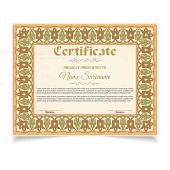 Certificate or diploma design vector