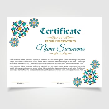 Certificate or diploma design vector