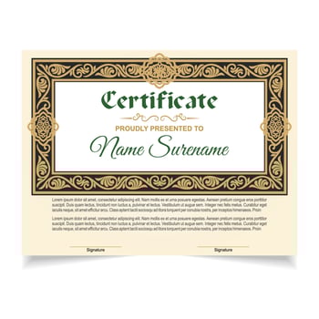 Certificate or diploma design vector
