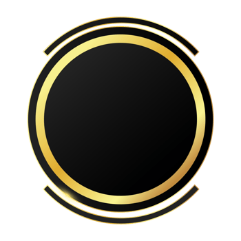 round frame with a gold border png