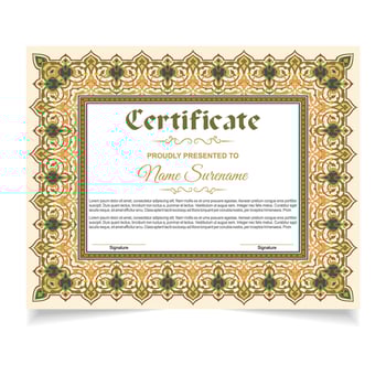 Certificate or diploma design vector